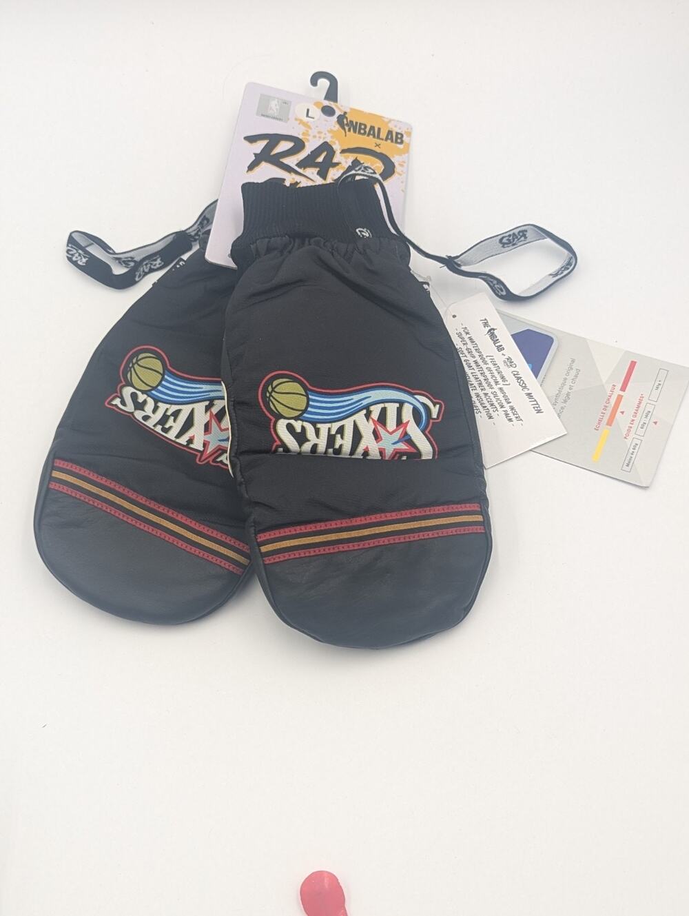 Philadelphia 76ers NBA Lab x Rad Sz Large Thinsulate Waterproof Classic Mittens